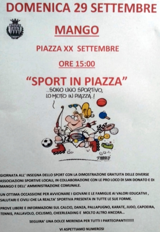 A Mango è "Sport in Piazza".