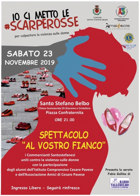 Serata contro la violenza sulle donne a Santo Stefano Belbo.